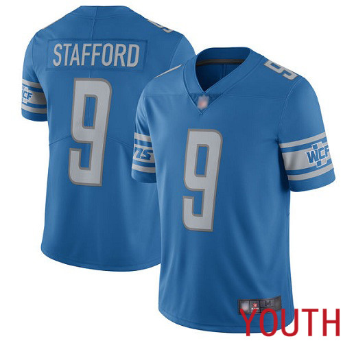 Detroit Lions Limited Blue Youth Matthew Stafford Home Jersey NFL Football 9 Vapor Untouchable